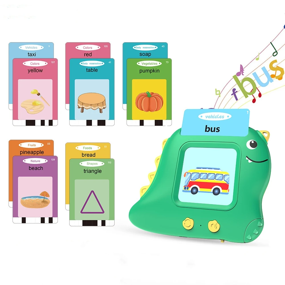 Italian and English Dinosaur style Talking Flash Card for kids early education