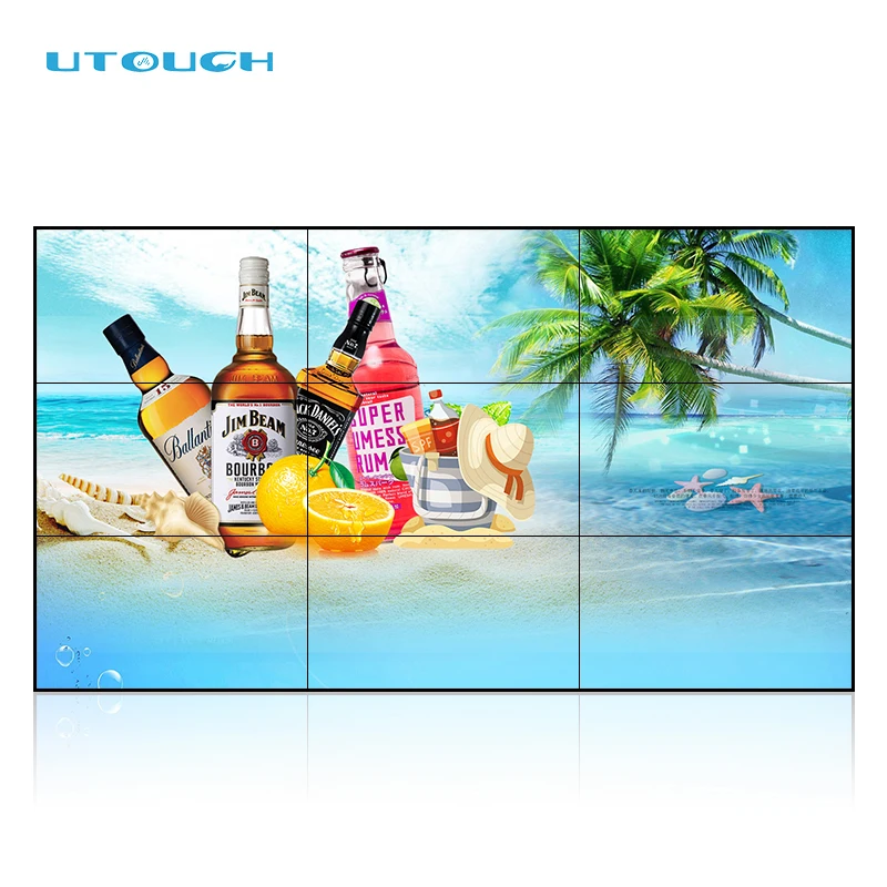 Multi panel tv wall 49 inch split screen display touch screen large sizes advertising lcd video wall