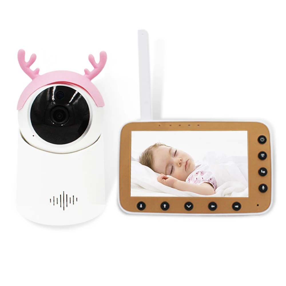 Hot sale 5 inch night vision  baby Sleep temperature sensor video baby monitor