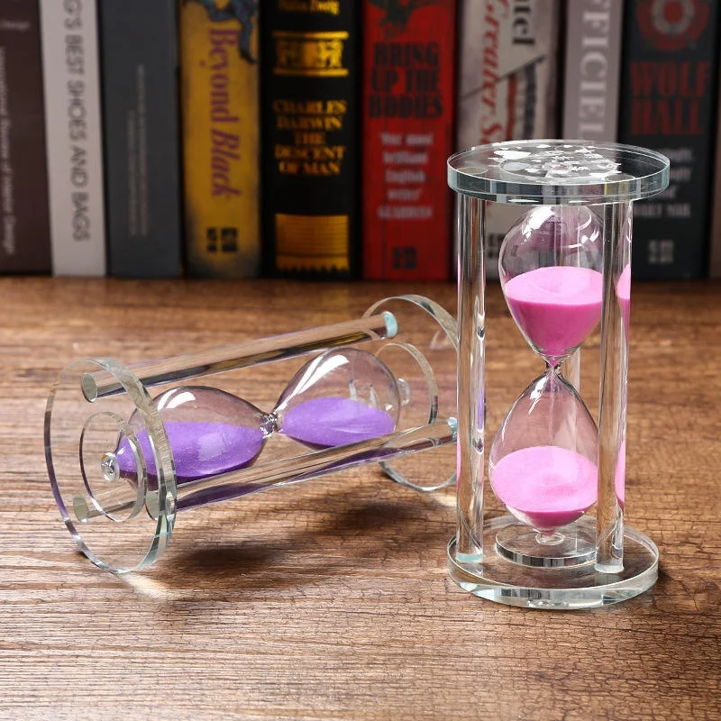 DILU 6.3inch Crystal Hourglass Sandglass 15/30/60 Minutes Glass Sand Hourglass Sand Clock Timer Desktop Art Craft Ornament Gift