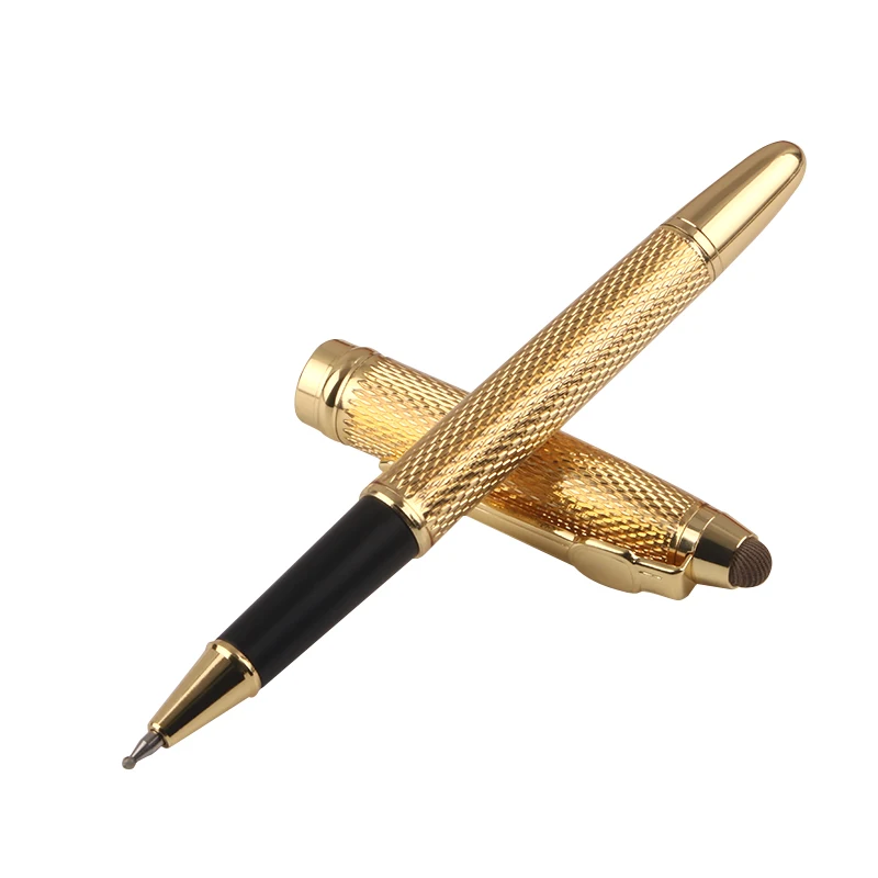 Newest Design Luxury Capacitive Pen Stylus Metal Roller Pen with Nanofiber Conductive Cloth Head
