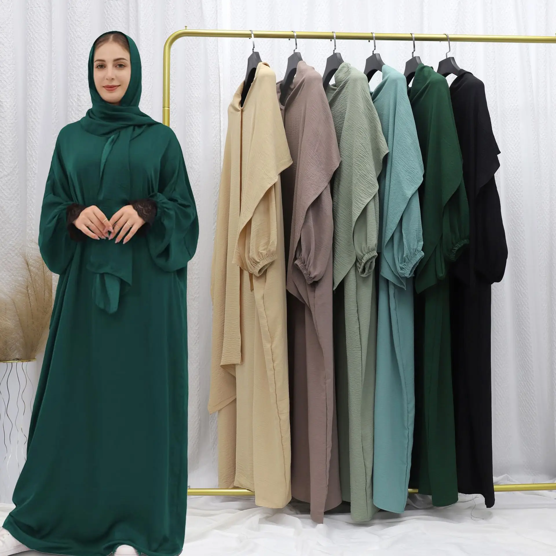 Оптовая продажа самый дешевый ближневосточный мягкий дышащий модный jilbab khimar omani abaya dubai длинная молитвенная Абая