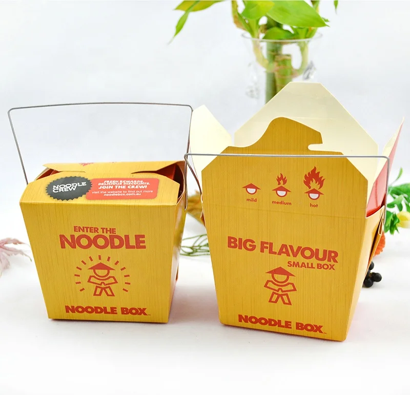 Leak and Grease Resistant Takeout Noodle Fried Rice Food Kraft Paper Take Out Box Container