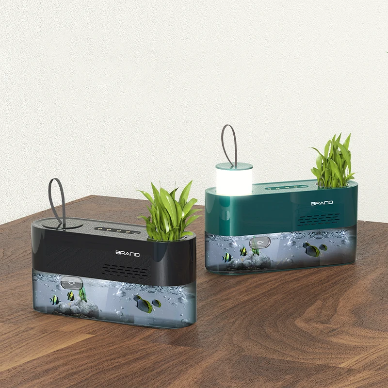 
Eco-friendly office desk acrylic aquarium fish tank unique led table lighting for home office 