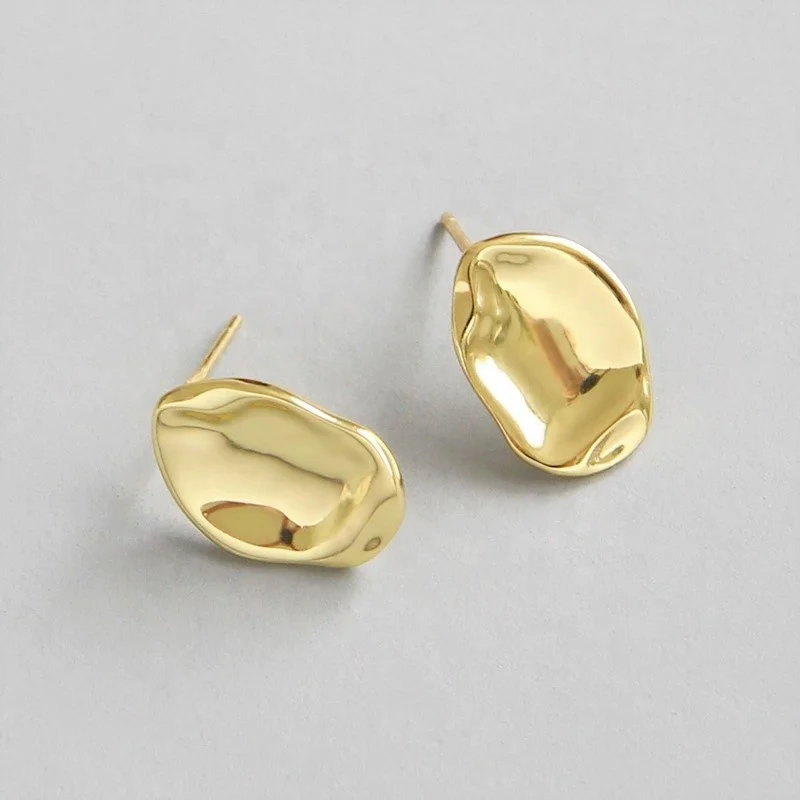 925 sterling silver woman Hammered pendant stud earring jewerly wholesale for women girls