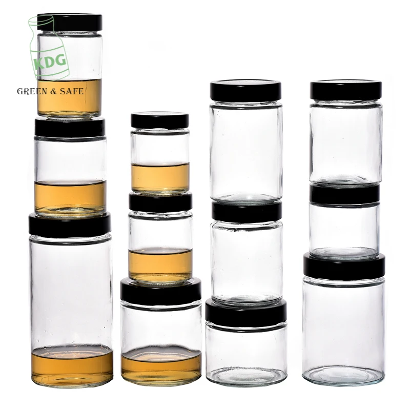 
100ml 150ml 180ml 280ml 300ml 500ml 750ml Round Customize Flint Food Glass Jars Wholesale 