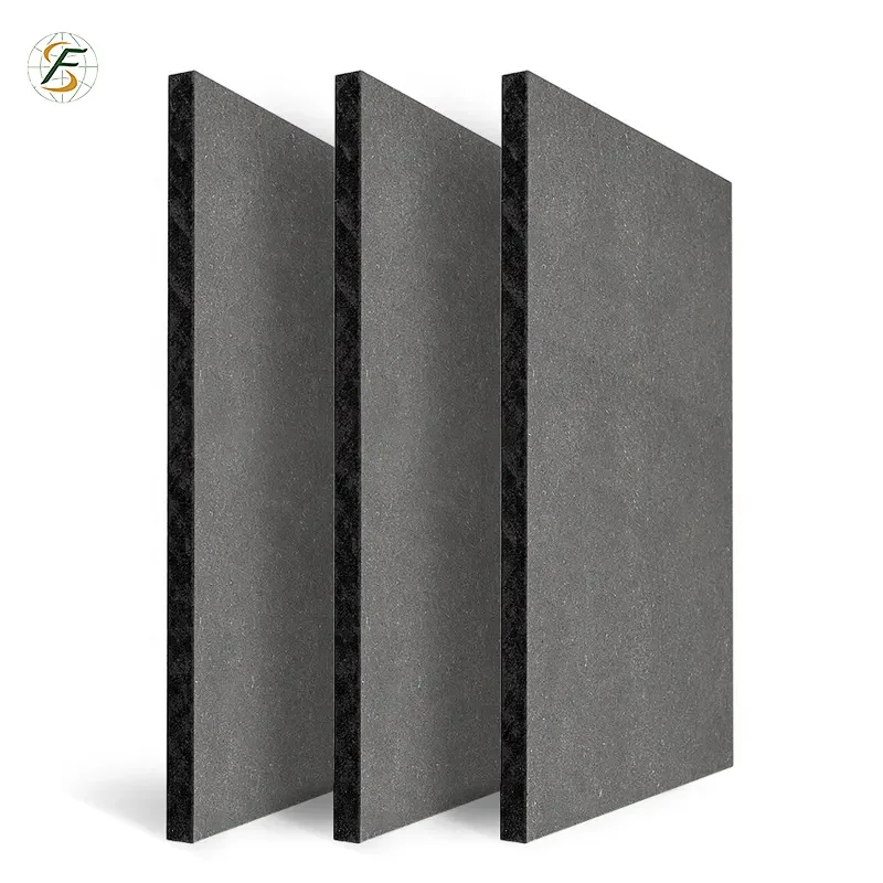 1220*2440*12mm  black mdf board desk top panel mould proof black color mdf board