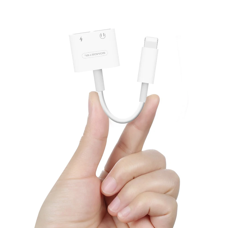 SOMOSTEL Dual Aux Audio Charger Earphone Adapter SMS-BZ05 For iPhone Audio Converter Aux Adapter High Quality Voice