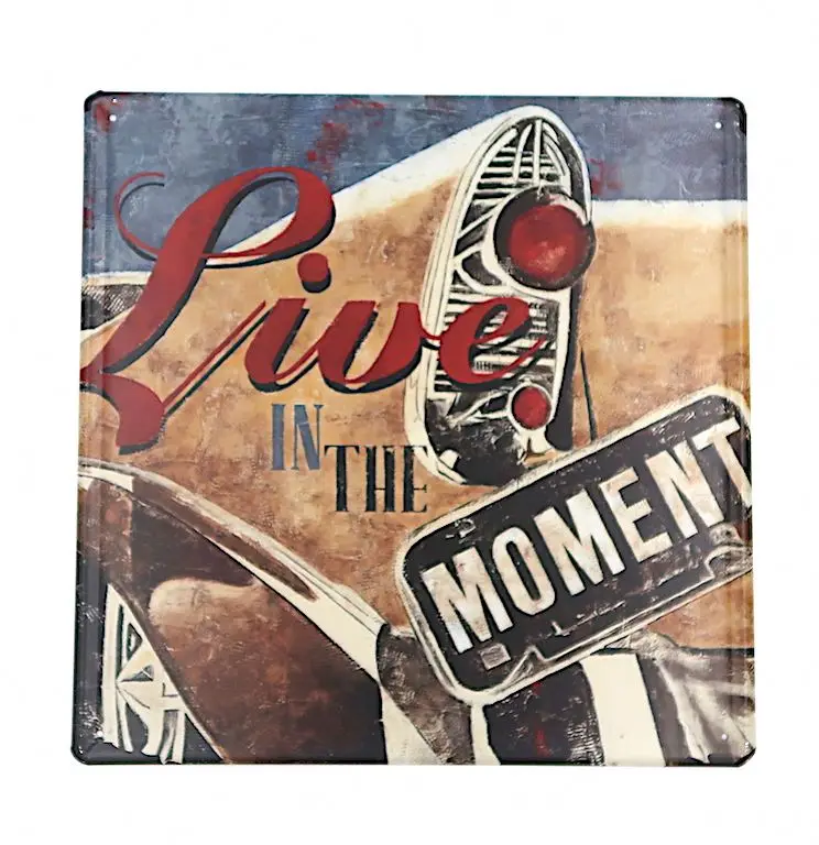 Wholesale Custom Retro Metal Tin plate Sheet Decoration Beer metal Vintage Tin Sign Embossed