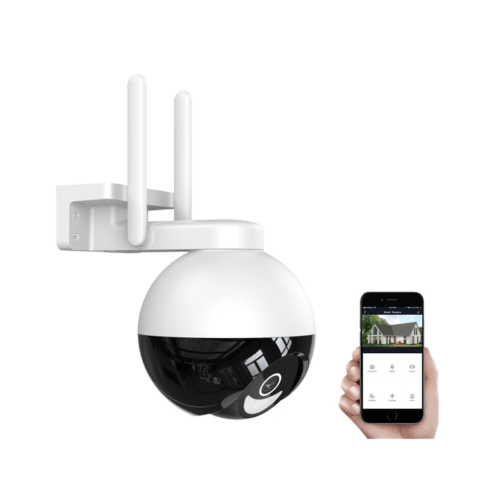 OEM 2K 4MP black 360 degree wifi ptz camera smart cctv camera with Two Way Audio Talk for outdoor use