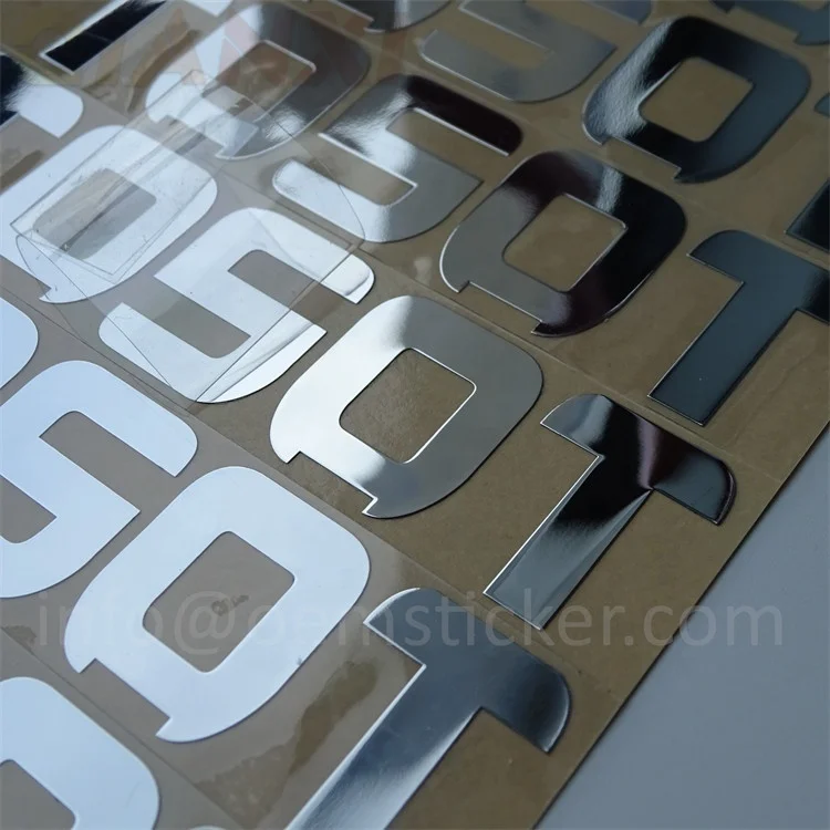 Metal brand logo copper labels solid chrome electroforming nickel sticker