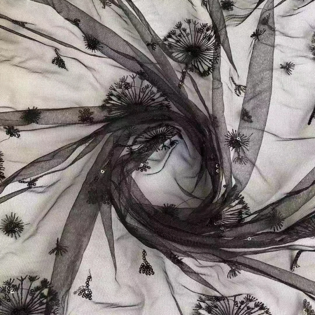 5 color options better dandelion embroidery tulle lace fabric on line
