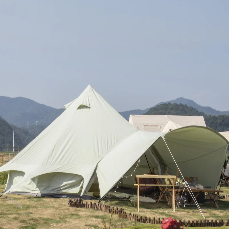 Водонепроницаемый Открытый Палатки 3 5 М 4 Оксфорд/хлопок большой лагерь Кемпинг юрта эконом-конусовидный навес для семейного отдыха