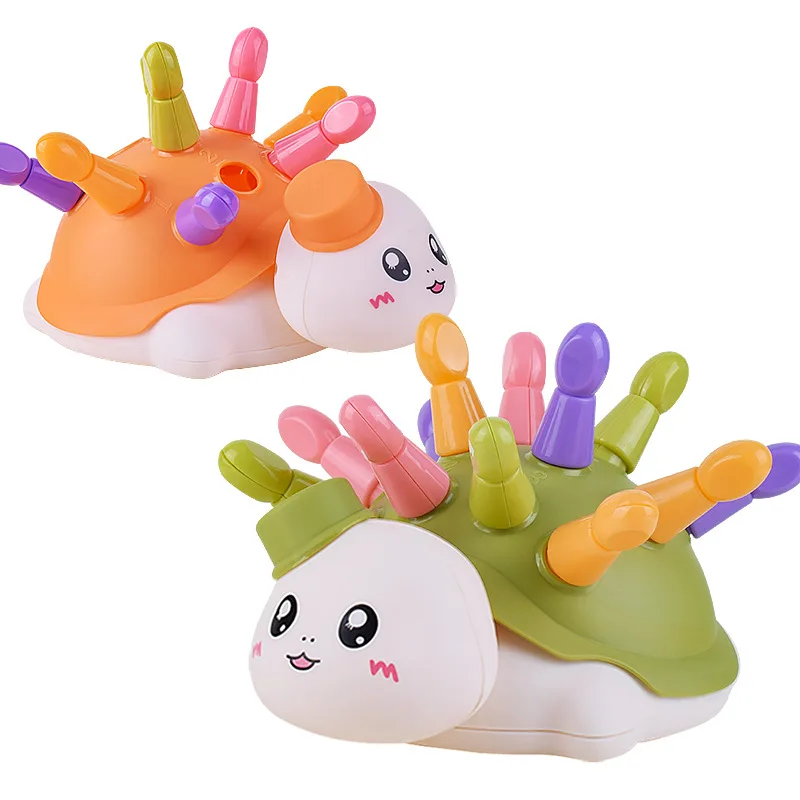 New Product Educational Hedgehog Assembling Block Plastic Toys Learning Color Sensory Fine Motor Train Concentration Gifts