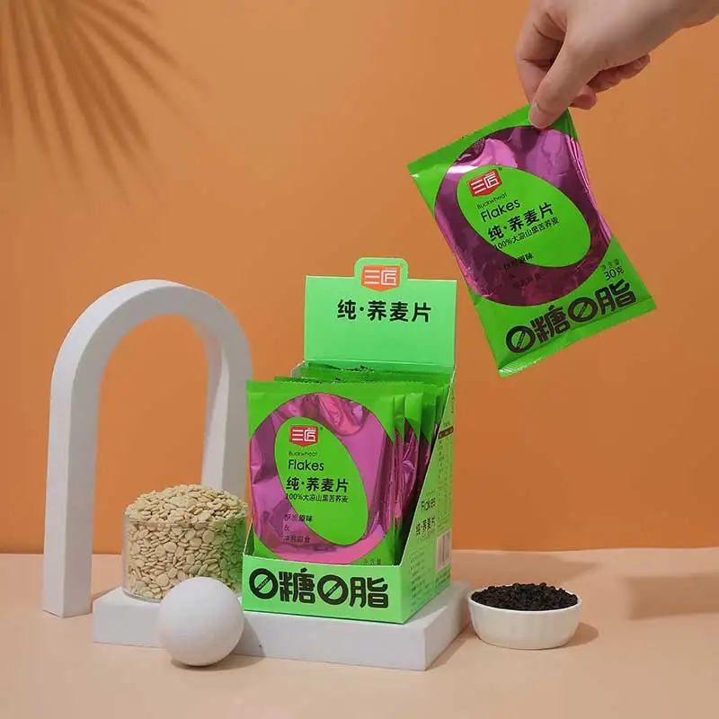 2023 New 0 Sugar 0 fat Pure Tartary buckwheat Cereal flakes nature grains meal replacement breakfast dinner instant oatmeal