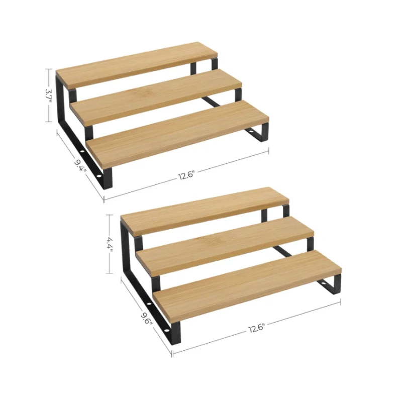 Popular Risers for Figures 3 Tier Perfume Organizer Stand Cupcake Stand Holder Bamboo Display Risers Spice Rack Shelf
