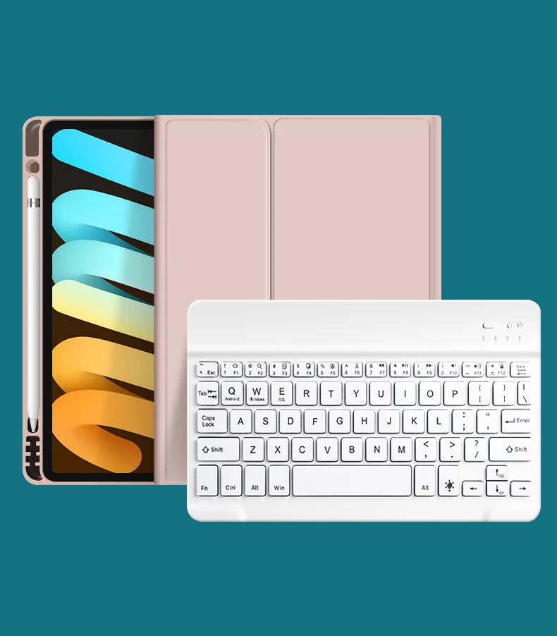 Smart Tablet Cases with BT Mini Keyboard Pen Slot Flip Leather Covers For Tablets For iPad 9.7 Air 2017/2018 Foldable Holder
