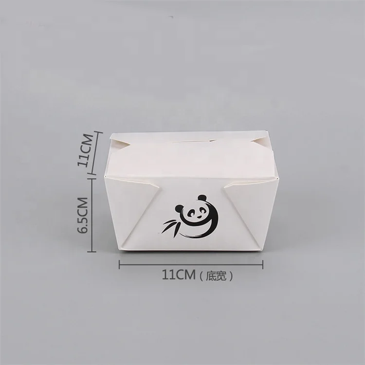 Custom logo food grade kraft paper take away rectangle paper pillow lunch box packaging