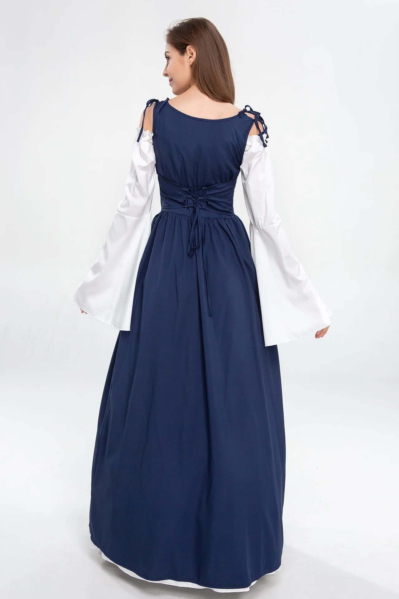 High Quality Adults Square Neck Bundle Corset Medieval Renaissance Vintage Princess Dress Halloween Costume for Women