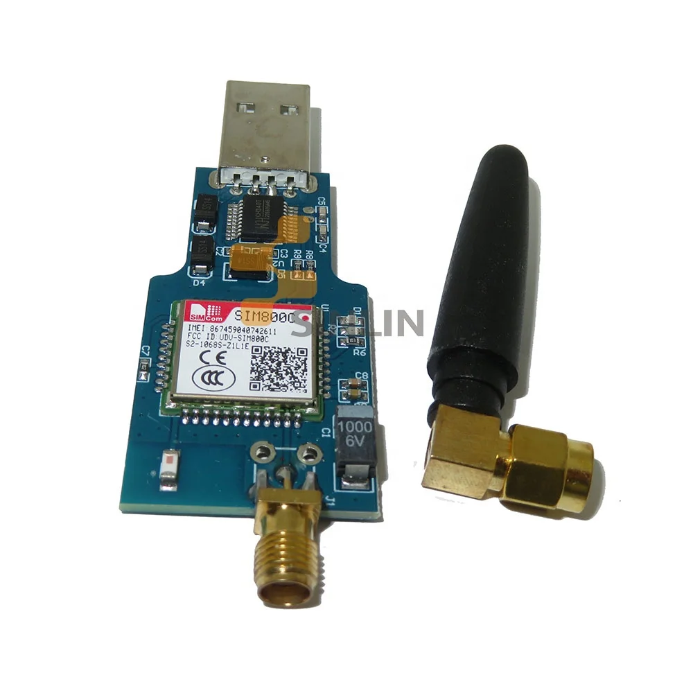 Четырехдиапазонный беспроводной модуль с антенной USB-GSM GPRS SIM800C
