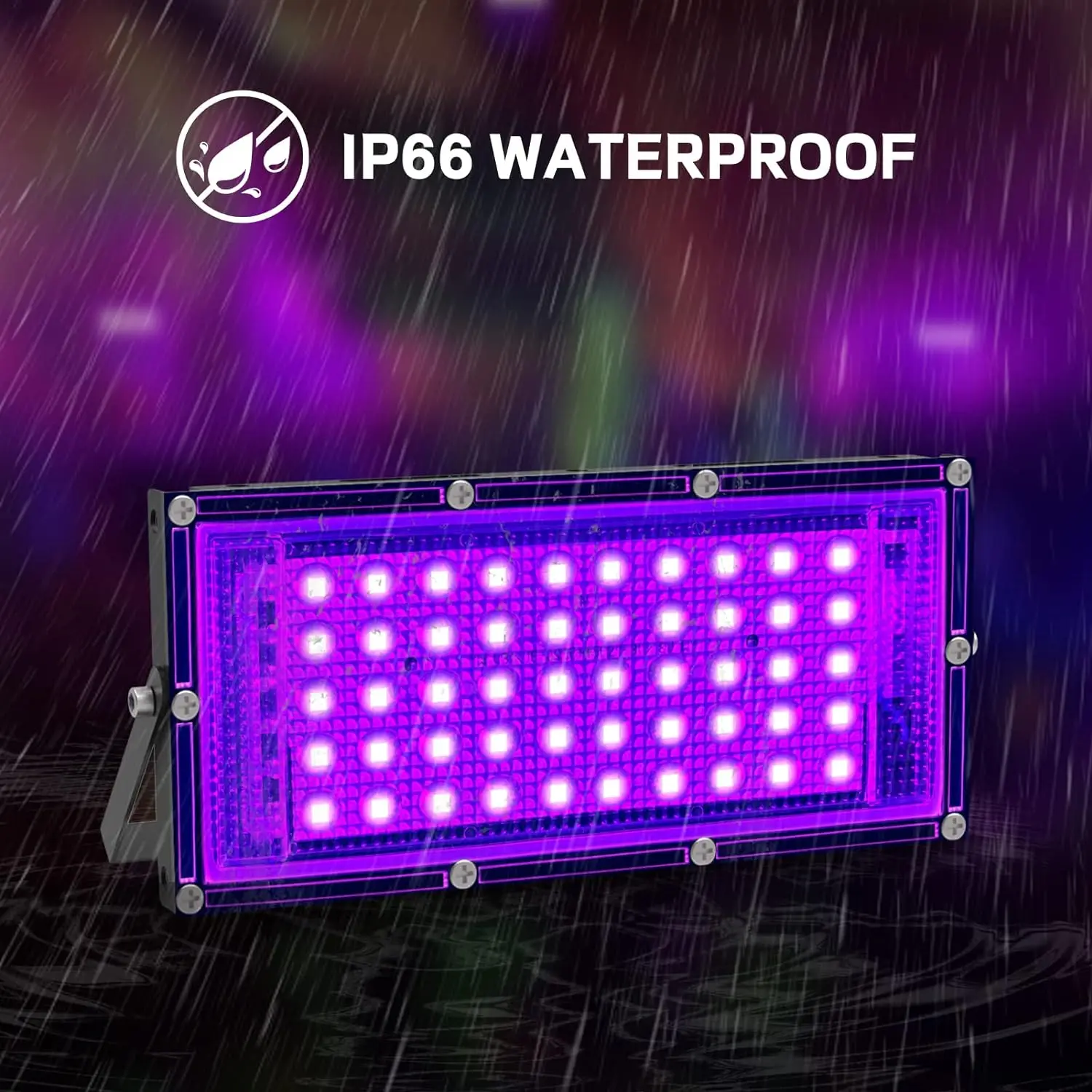 NEW395nm UV Halloween Floodlight 50W 100W LED Stage Blacklight Waterproof Disco PartyUv Purple Light Ultraviolet Lamp Backlight