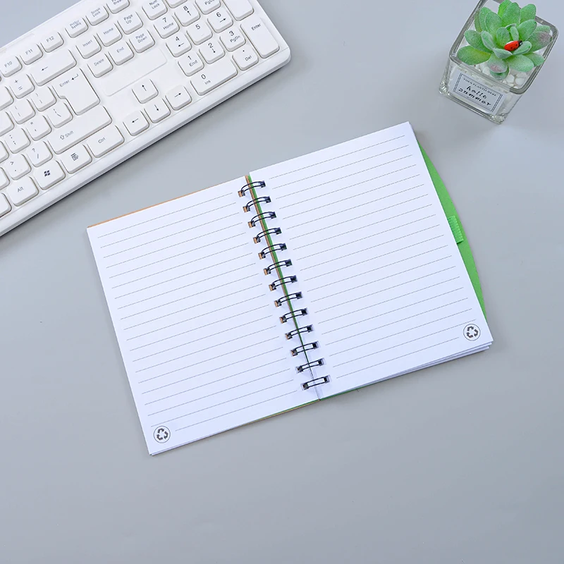 OEM Cheap Prices 70 Sheets Recycled Paper Cover Notebook School Supplies Composition Spiral Notebook