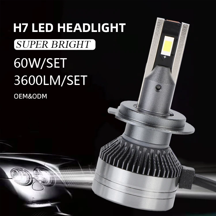 2022 New design custom logo color 6000k dc 12v universal car h7 led headlight bulb