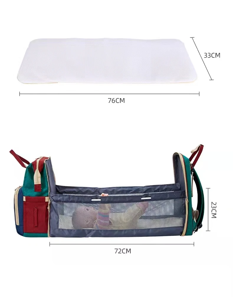 2022 Diaper Bags Waterproof Multifunctional Baby Nappy Bag With USB Mummy Sleeping Bag