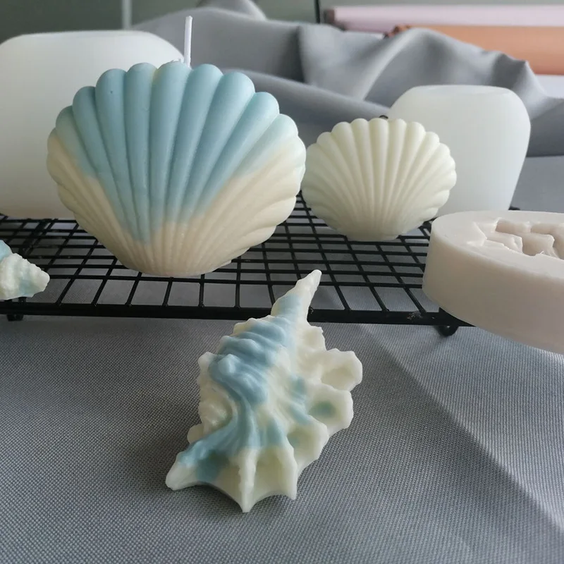 1970 Shell Candle Silicone Mold DIY Ocean Series Conch Plaster Mold