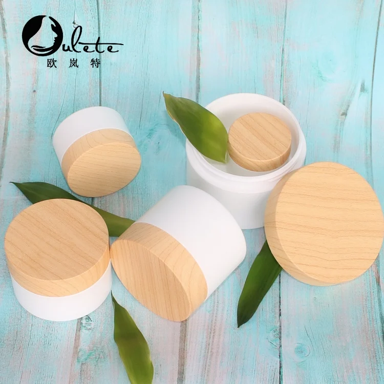 10ml-200ml Bamboo cosmetic jar double wall plastic PP jar for skin care face cream