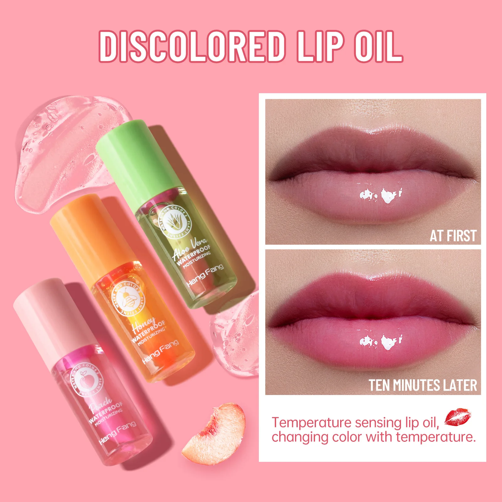 Fruit Color Changing Natural Glitter Nourish Waterproof Lip Balm Oil Wholesale Hydrating Liquid Custom Lip Plump Gloss Makeup