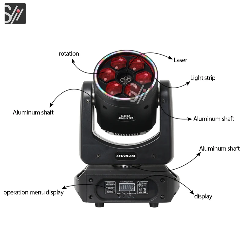 New mini laser stage lighting moving head stage disco led light 6pcs bee eyes rgbw dmx dj party club strip lights