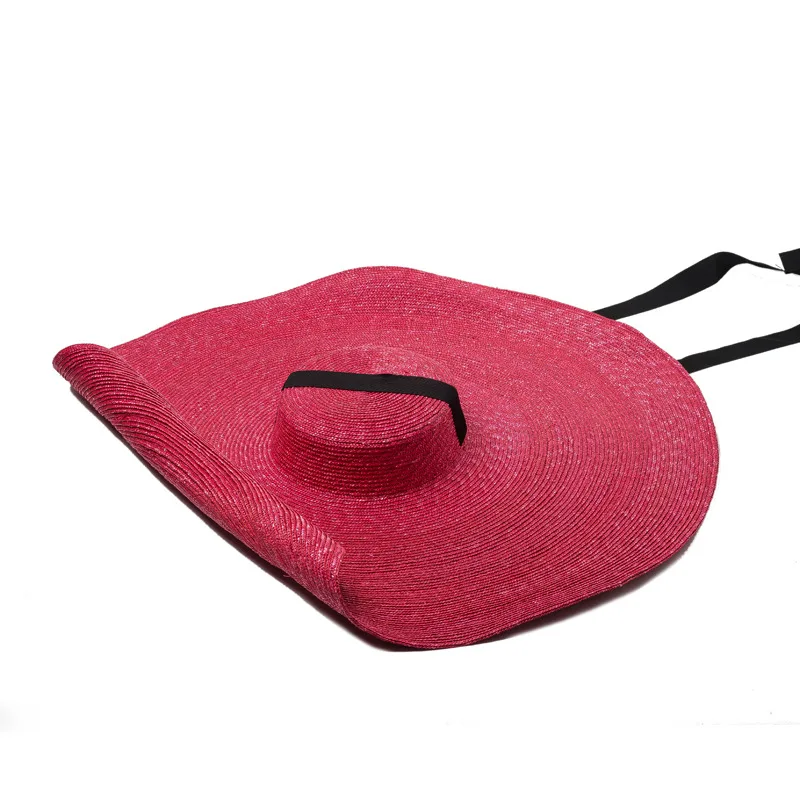 Over sized eaves with wire straw ties and flat top straw hats manufacturer wholesale straw lifeguard hats