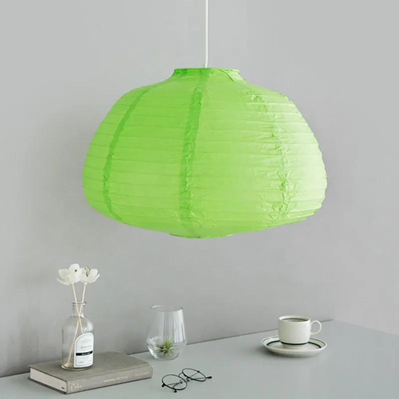 New Trend 18 inch White Round Paper Lantern Rice Paper Japanese Hanging Lamp Shade Paper Lampshade  for Living Room Decoration