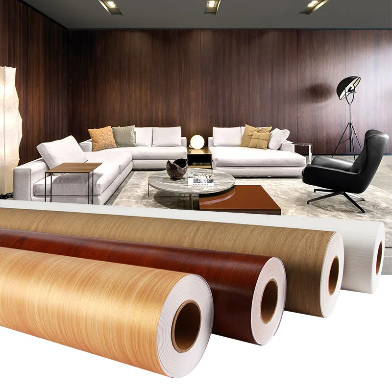 Factory Supply Wood Grain Matte PVC Self Adhesive Film Decorative Film for Furniture Plywood Easy to Use