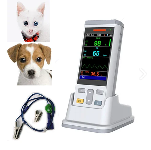 PC100SV Animals Veterinary Pulse Oximeter with SPO2,TEMP Pet Multi Parameters Handheld Monitor
