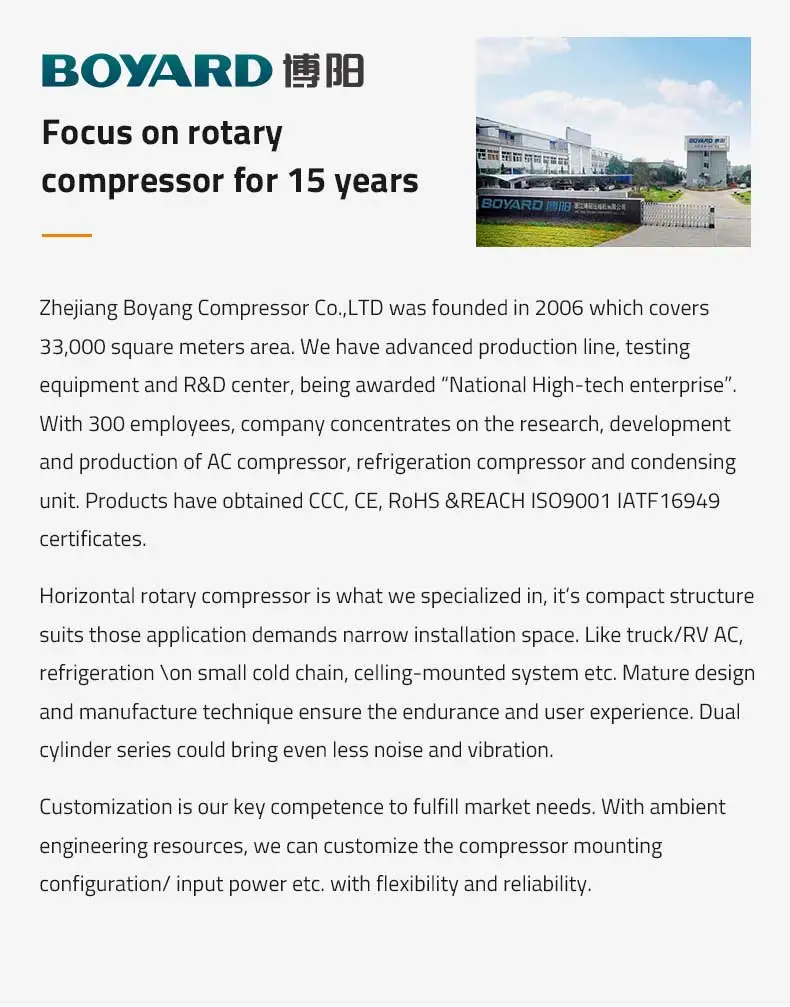 Kxsd203ks Hermetic Twin Rotary Compressor Liquid Injection New UL/ROHS Certified for Transport Refrigeration