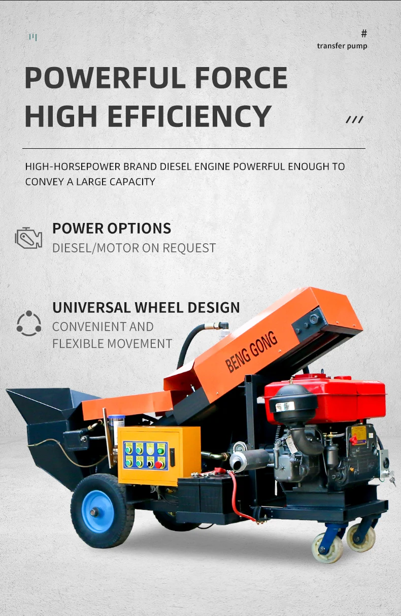 Factory direct sales Sand Transfer Diesel Cement Concrete Pump Price Aggregate Size 20Mm Trailer Mounted Concrete Pump