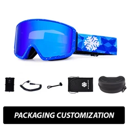Snowledge 190D heated ski goggles magnetic lens Permanent anti fog snow snowboard goggles