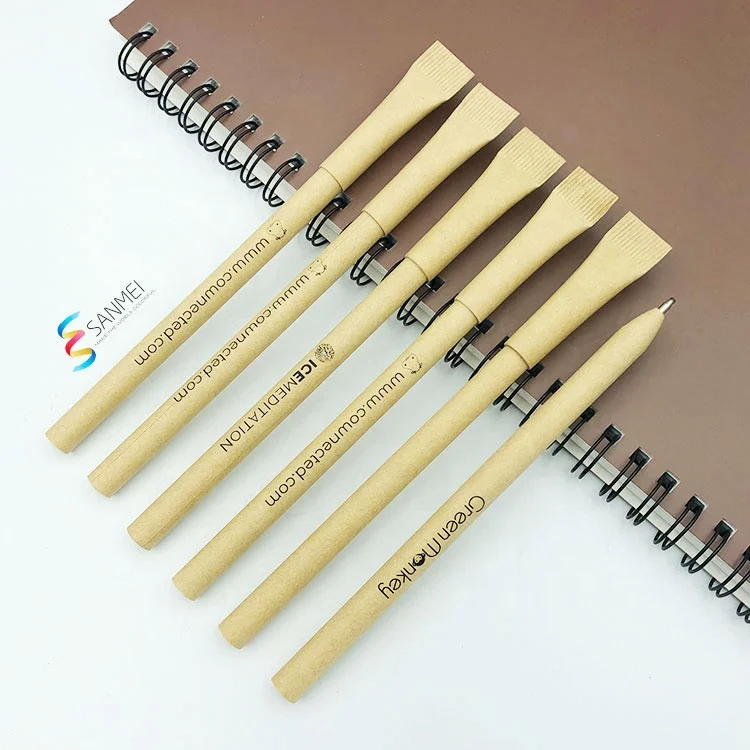 
100% rolling paper pen customizable eco friendly recycled paper pen 