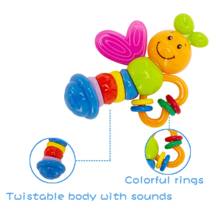 Chinese products wholesale cartoon animal baby activity toy with safety silicone teether rattles toys