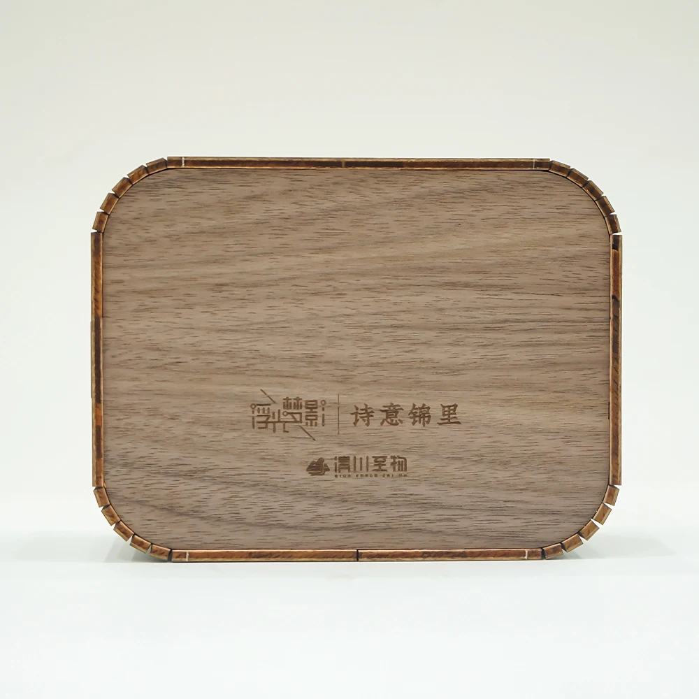 Wholesale acrylic wooden led lamp 3D rectangle shape wood bedroom sensor night light