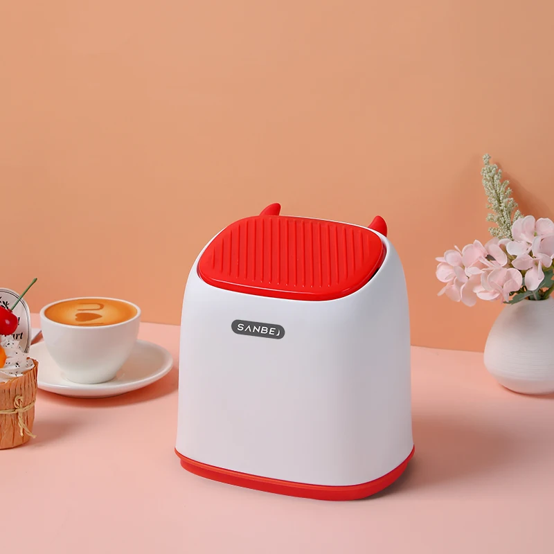 2L Rectangular Mini Small Slim Step Trash Can Waterproof with Removable Inner Bucket