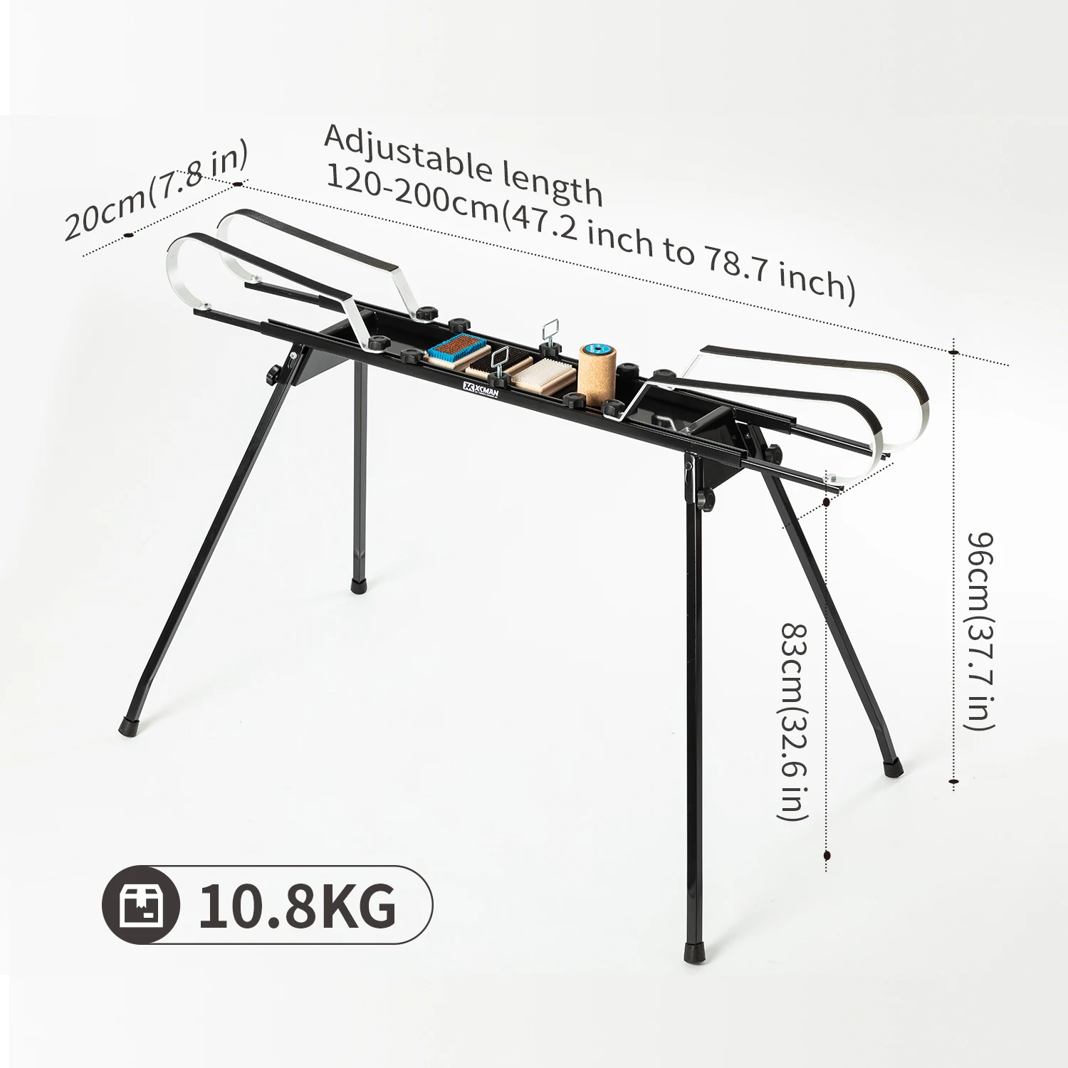 Cross County Nordic Ski Double Waxing Profile Bench with Foldable Legs for Traveling Adjustable Waxing Profile