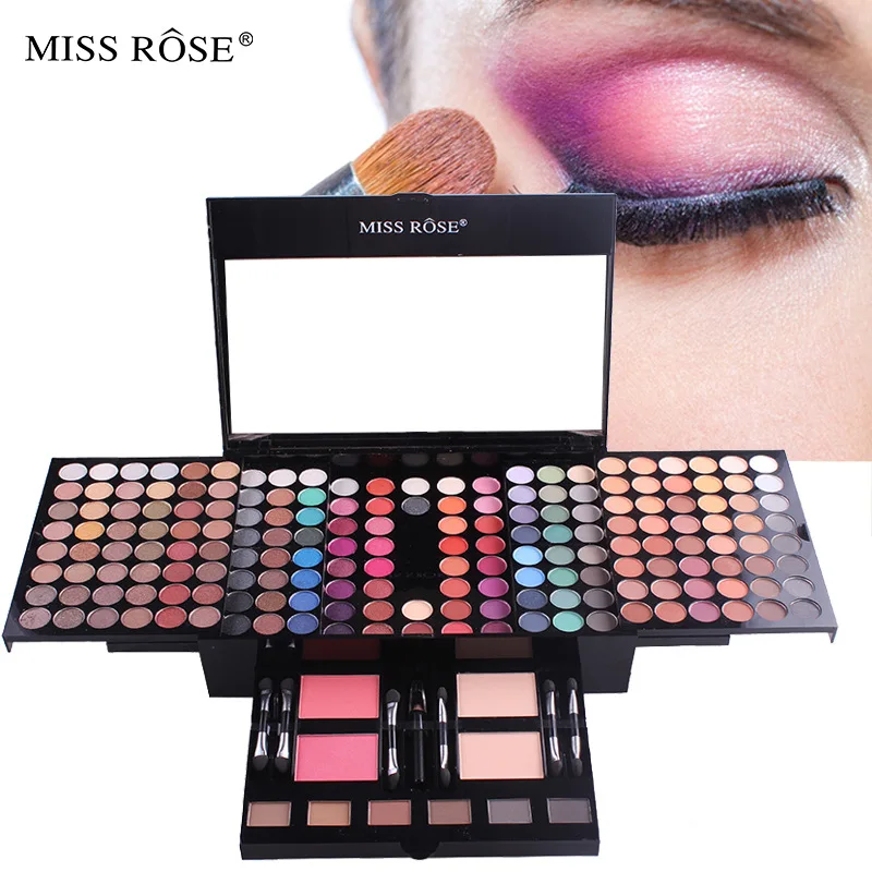 Полноцветная палитра теней для век Miss Rose Pro 180 Модный женский косметический футляр профессиональные инструменты