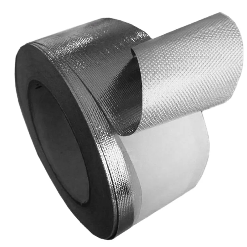 HVAC Alu solvent glue Super thick Laminated Self Adhesive Aluminium Foil Fiber Glass Cloth Tape