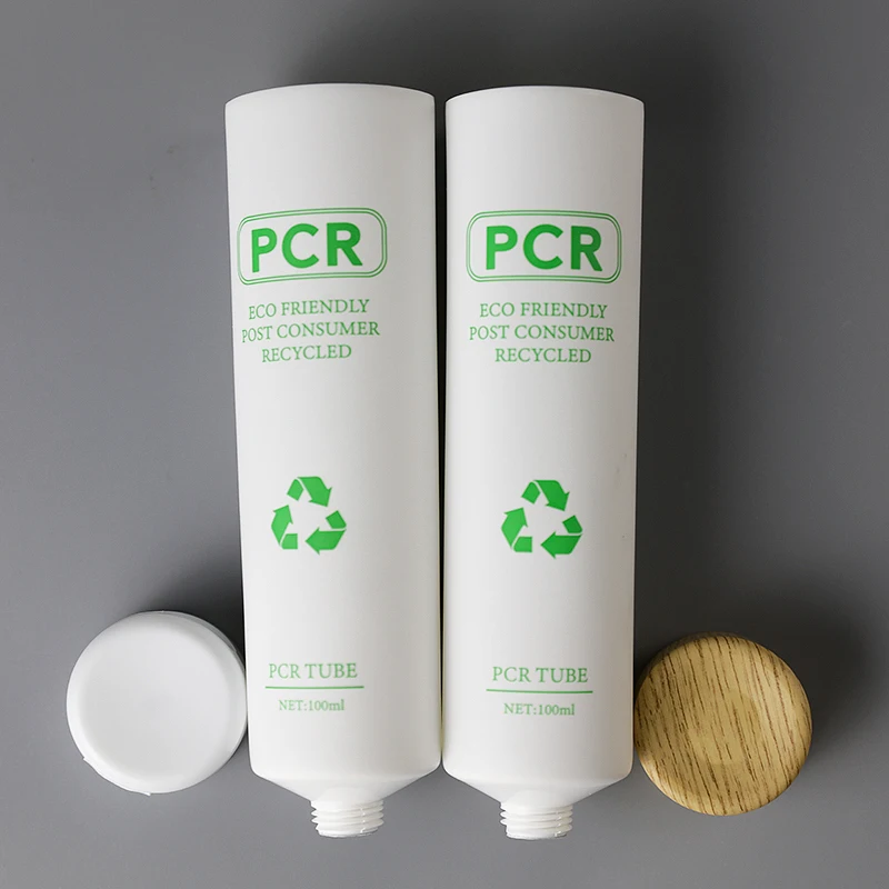 Customization Eco-friendly PCR Cosmetic Tubes Cream Lotion Cleanser Body Skincare Tube Packaging Recycled Plastic Tube