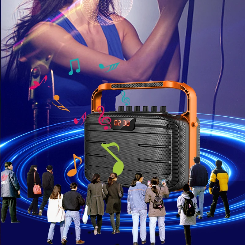 New dazzle lighting outdoor live wireless Bluetooth speaker stage home karaoke musical instrument speaker