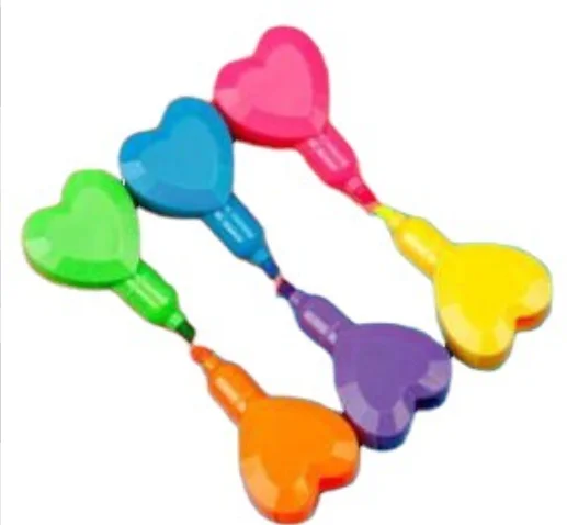 Акция разноцветный рекламный хайлайтер в форме сердца акварельный стилус для школы 5 1 восковой