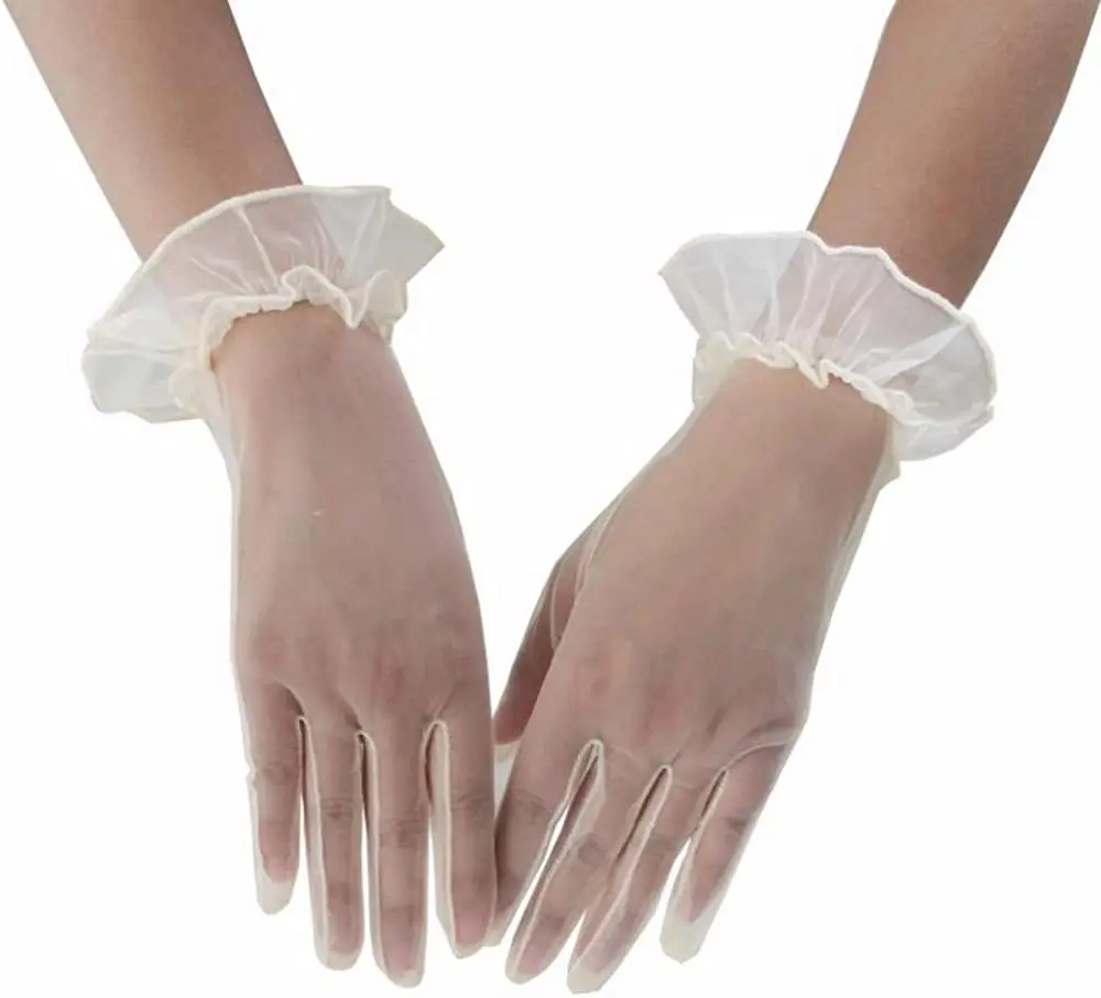 Новые сексуальные кружевные сетчатые женские короткие перчатки для свадебного банкета